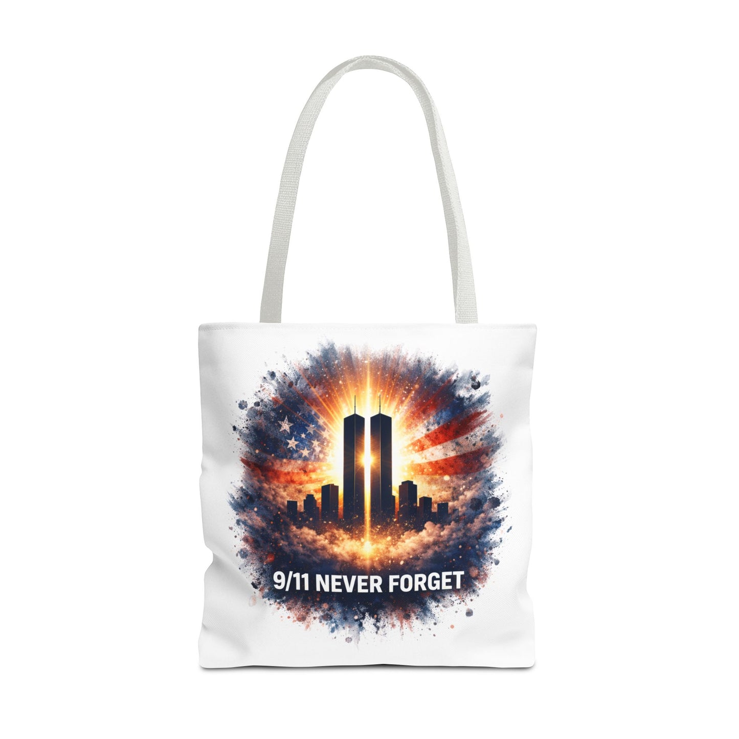 9/11 Never Forget Memorial Tote Bag — Twin Towers Tribute Tote