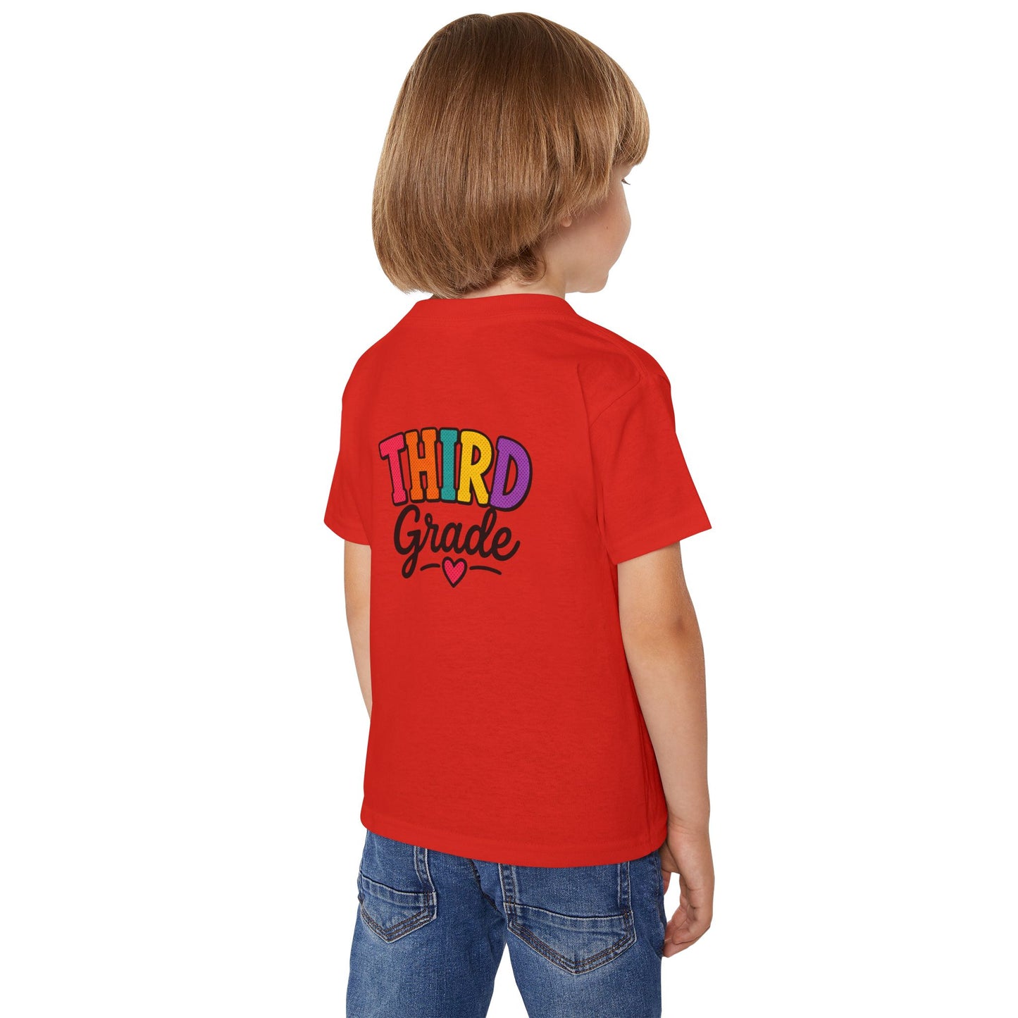 Third Grade Toddler T-Shirt – Colorful Back-to-School Shirt with Heart