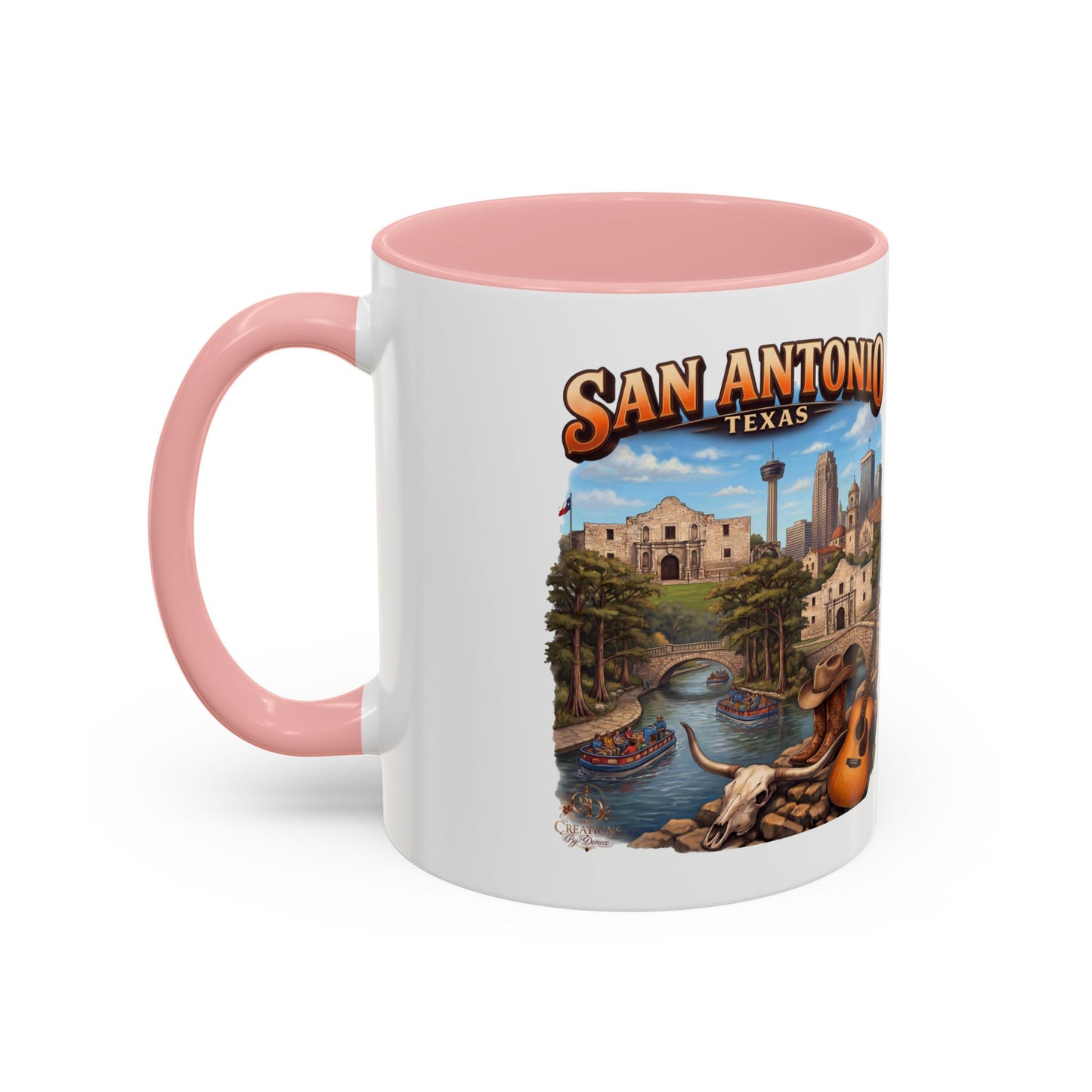 San Antonio Souvenir Coffee Mug – Texas Riverwalk Scenic Accent Mug (11/15oz)