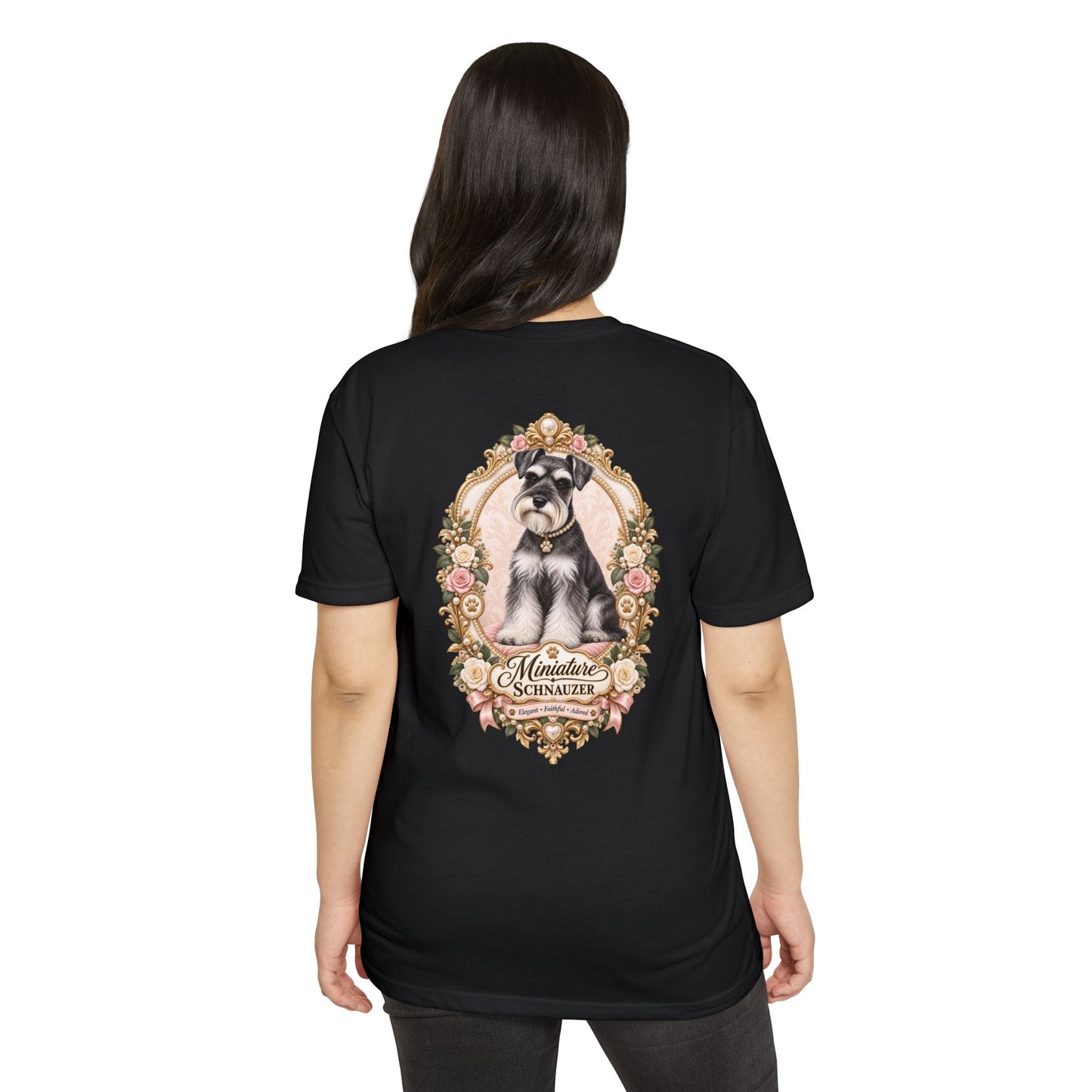 Miniature Schnauzer Floral Portrait T-Shirt