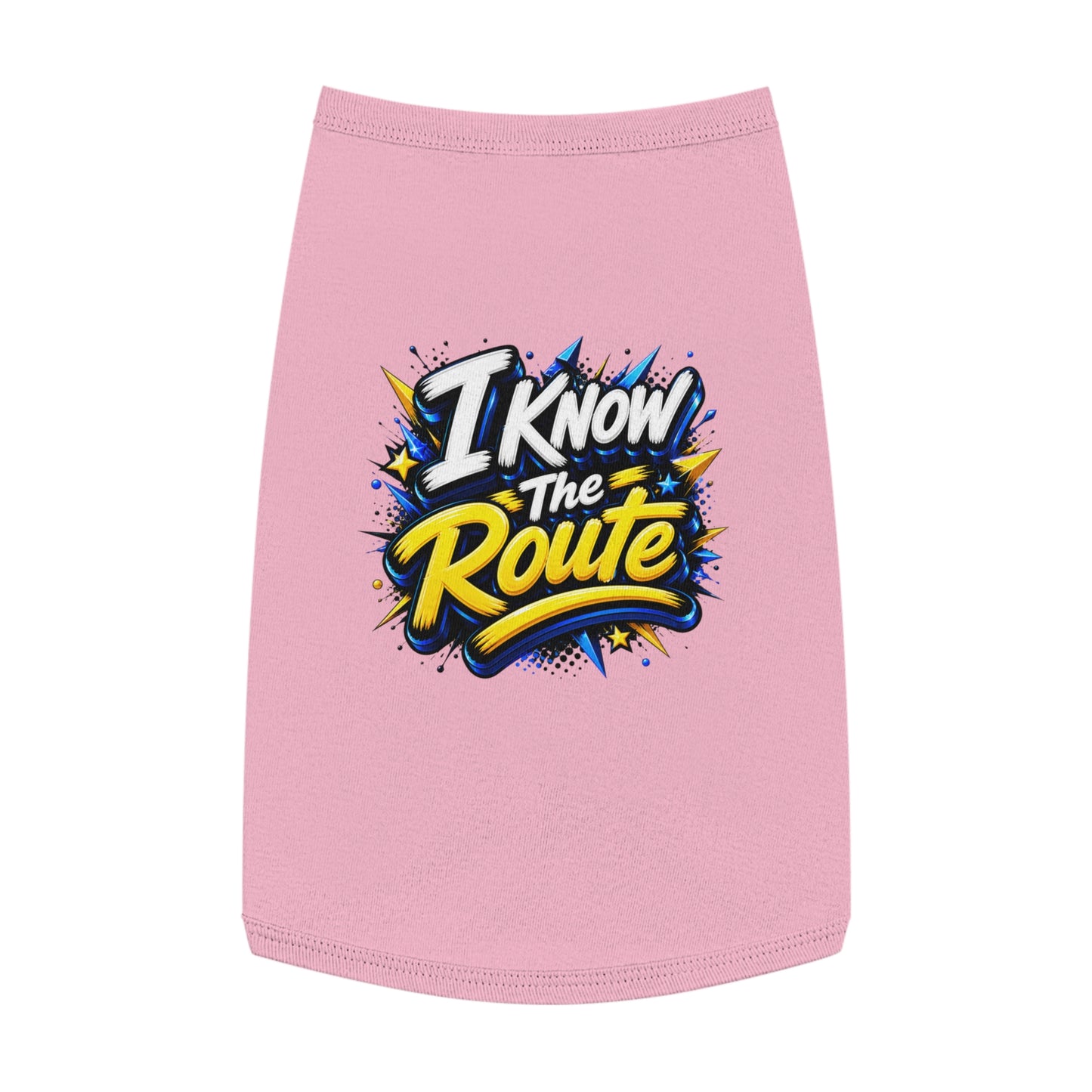 Pet Tank — "I Know The Route" Dog Tank Top, Travel-Ready Graphic Pet Tee