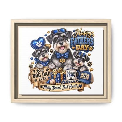 Happy Father's Day Schnauzer Canvas – Best Dog Dad Ever Framed Wall Art
