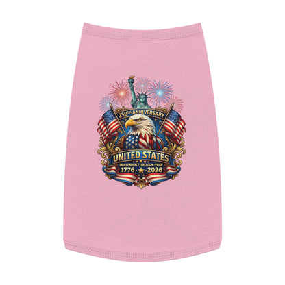 Patriotic Pet Tank — "United States 250th Anniversary 1776–2026" Dog Tank Top