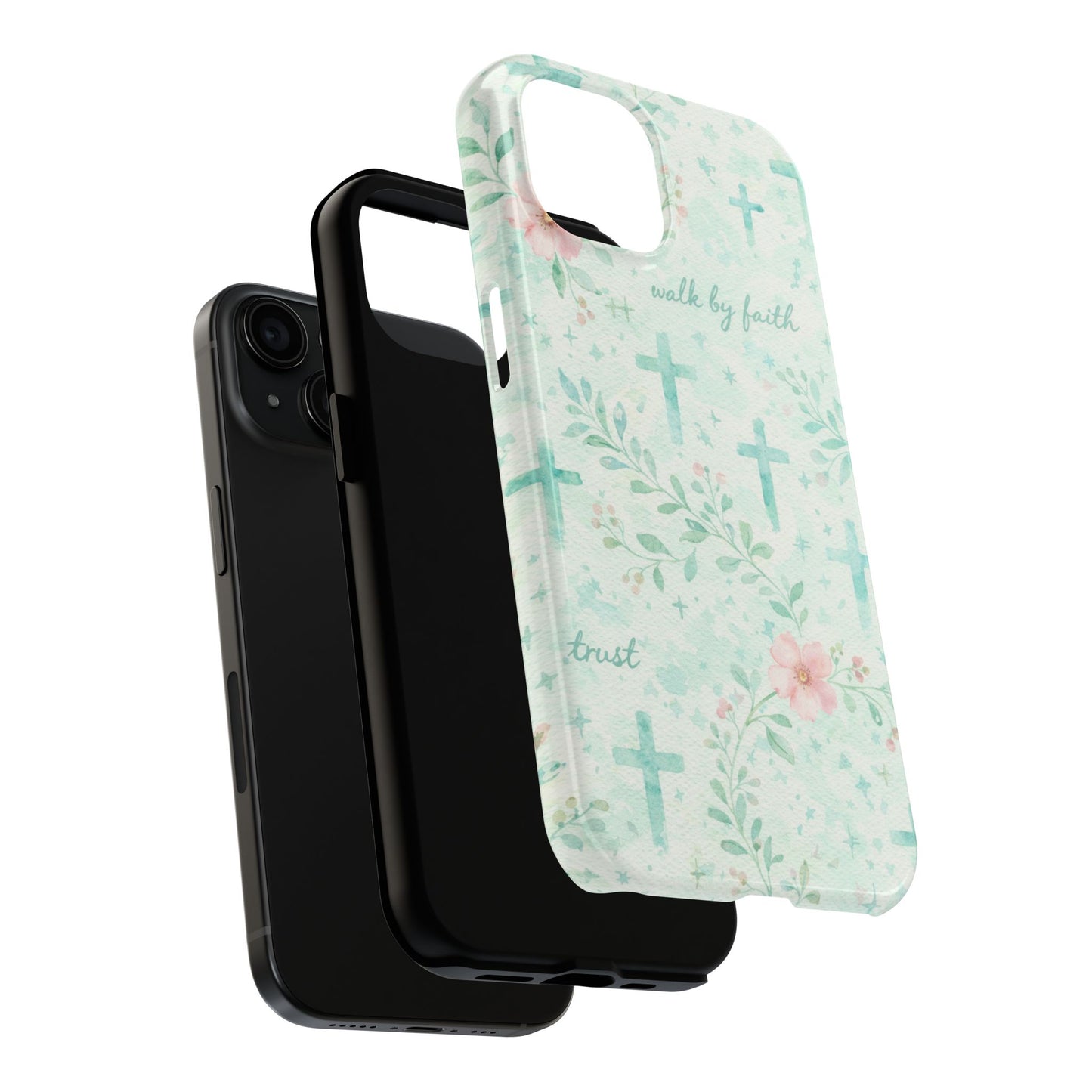 Walk By Faith Phone Case | Christian floral iPhone Case