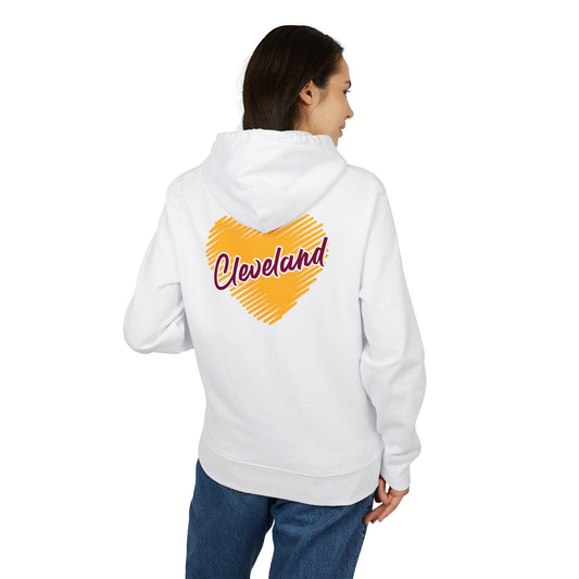 Cleveland Heart Hoodie — Yellow Script City Love Pullover