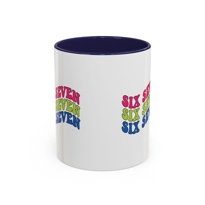 Six Seven Retro Accent Coffee Mug — Colorful 11/15oz Ceramic Tea Cup