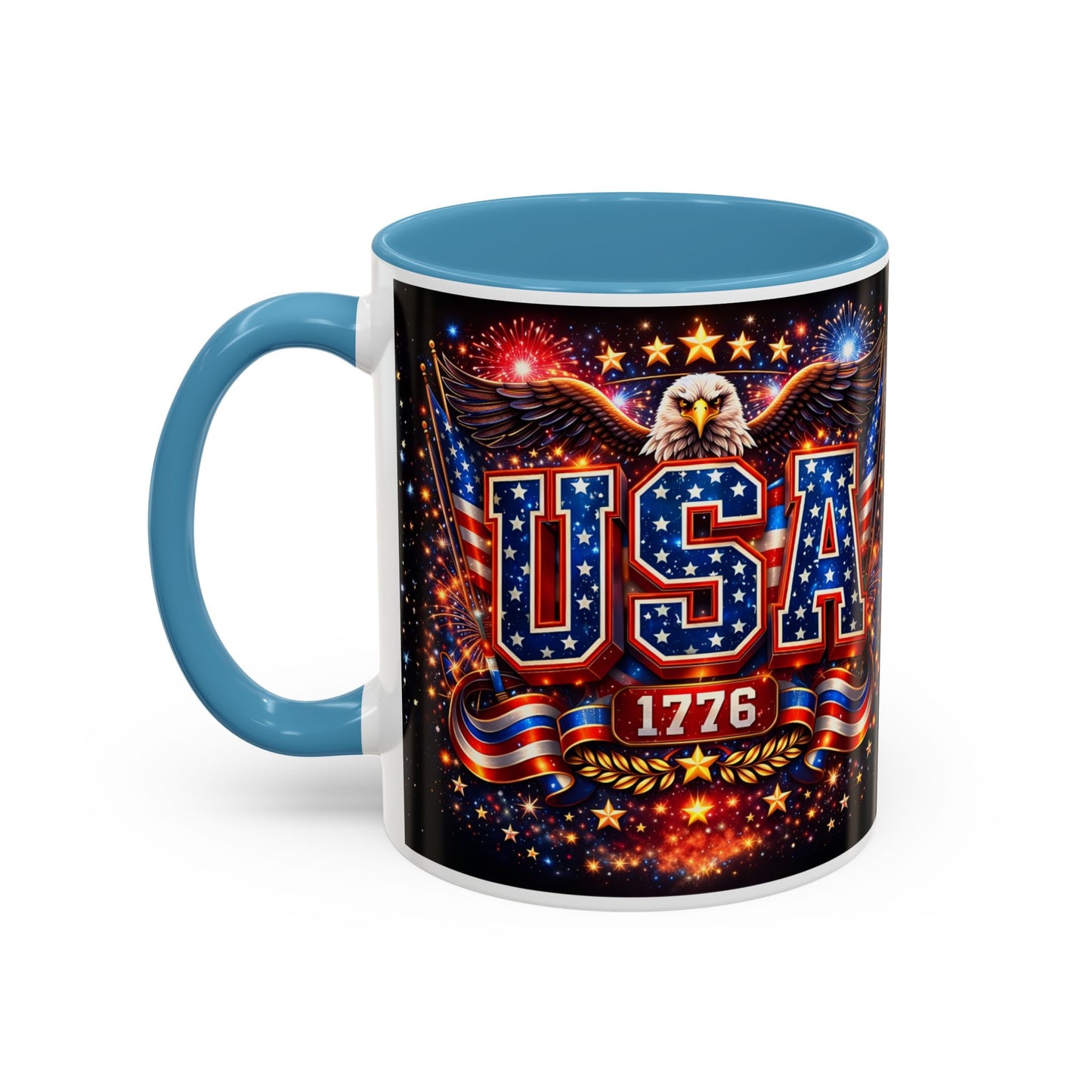 USA Eagle Coffee Mug – Patriotic 1776 Accent Mug (11/15oz)