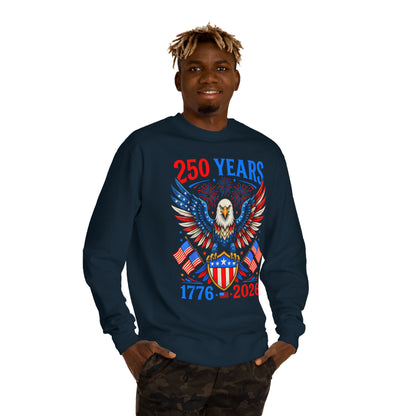 250 Years 1776–2026 Eagle Crewneck Sweatshirt — Patriotic 250th Anniversary