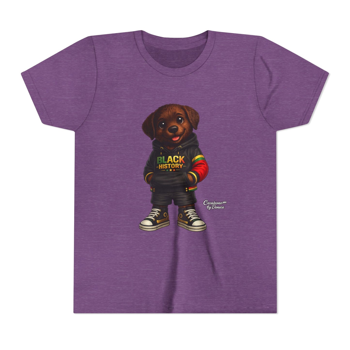 Youth Tee — Cute Puppy 'Black History' Graphic Shirt