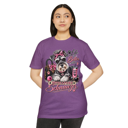 Miniature Schnauzer T-Shirt — "Life’s Better with a Miniature Schnauzer" Cute Dog Tee