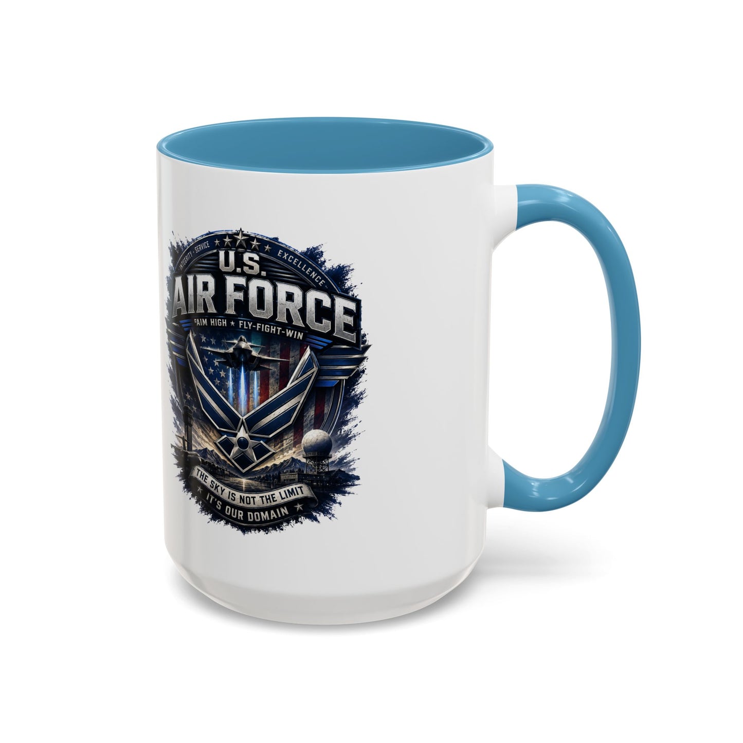 U.S. Air Force Accent Coffee Mug — Military Emblem 11/15oz