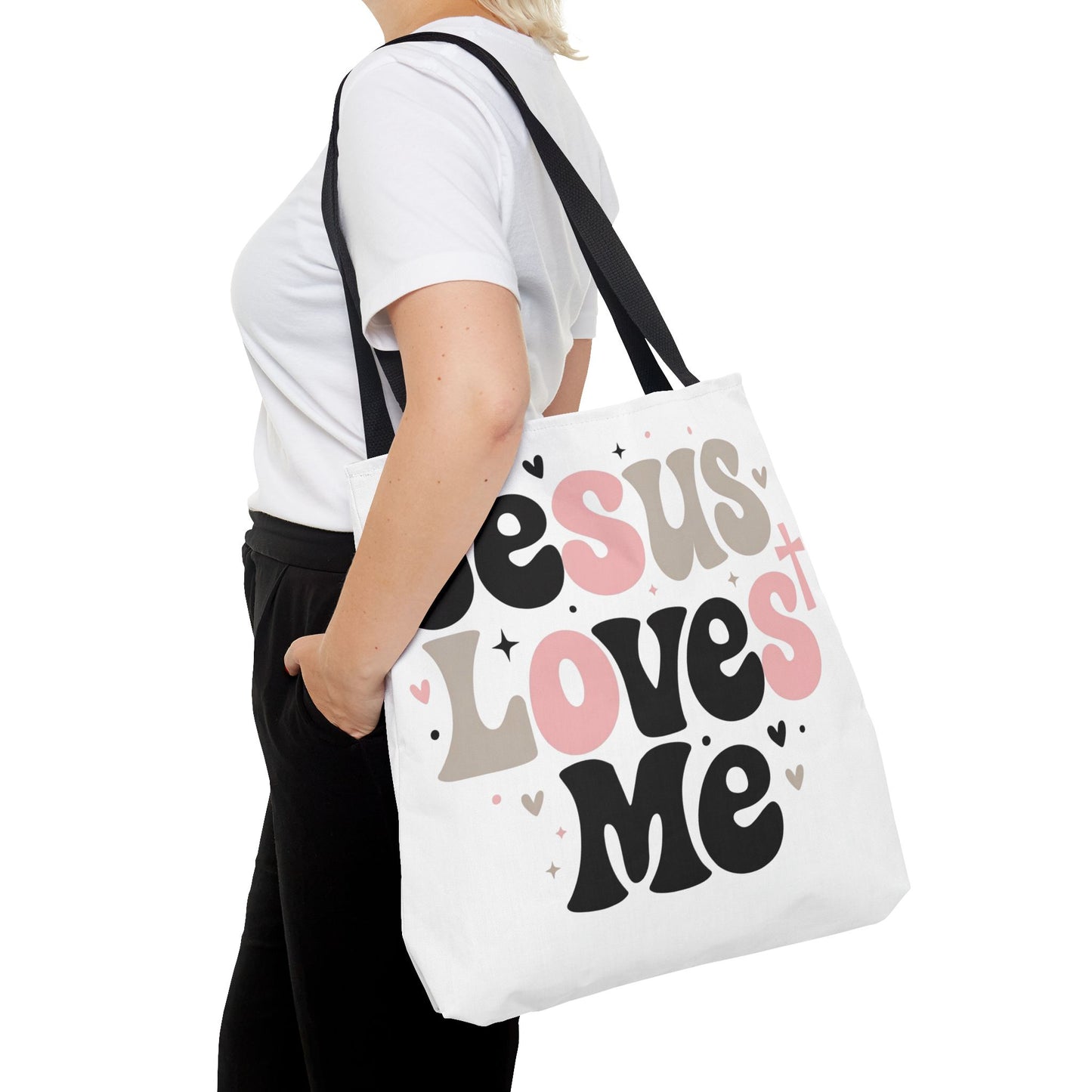 Jesus Loves Me Tote Bag - Faith-Inspired Christian Scripture Canvas Tote