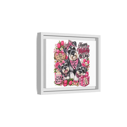 Happy Mother’s Day Schnauzer Canvas — Framed Matte Wall Art