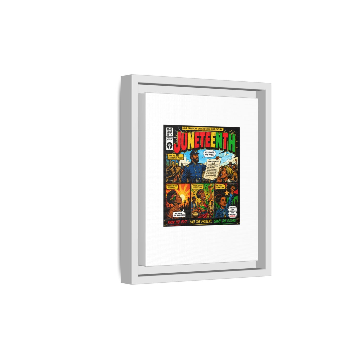 Juneteenth Comic Art Canvas - Framed Matte Wall Decor