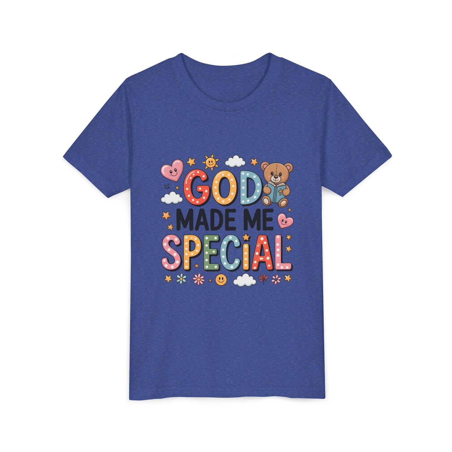 Youth Tee — "God Made Me Special" Cute Christian Kids T-Shirt