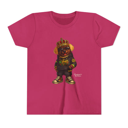 Youth Tee — 'Lil King' Crowned Bear Graphic Shirt
