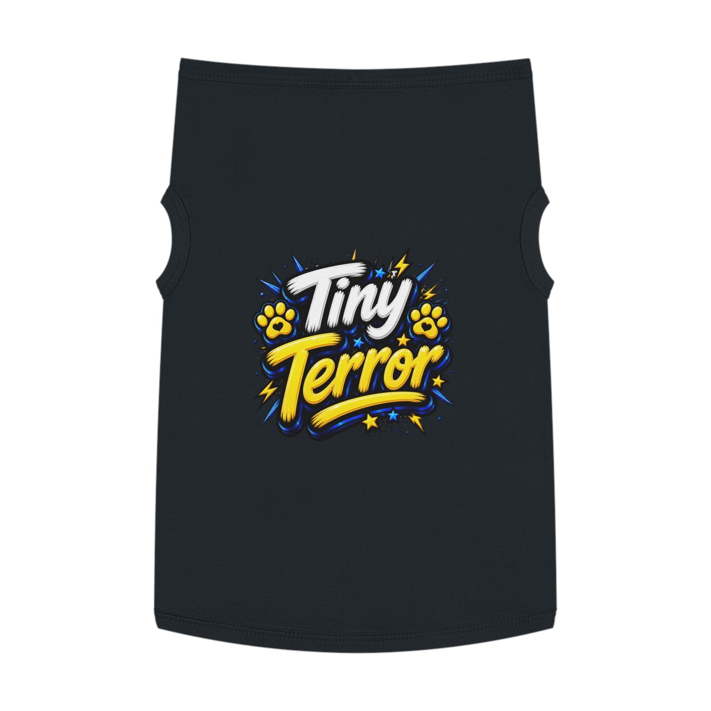 Tiny Terror Pet Tank Top — Cute Paw Print Graphic Dog Shirt