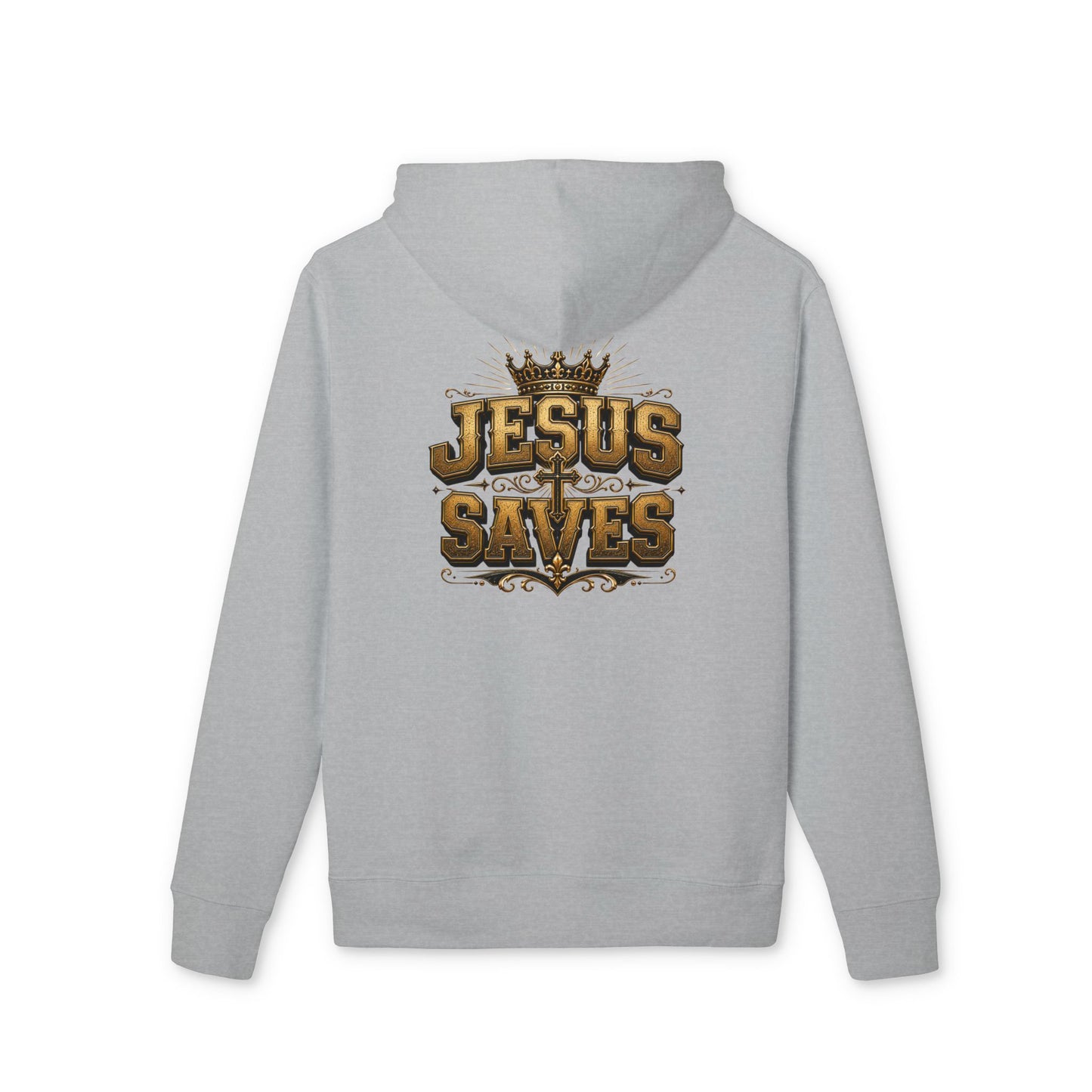 Jesus Saves Hoodie — Crowned Faith Graphic Pullover