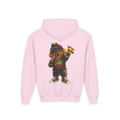 Youth Hoodie — Black Lives Matter Rasta Bear Kids Pullover