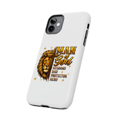 Man of God Lion Phone Case — ‘Man of God’ Christian Protector Dad Gift