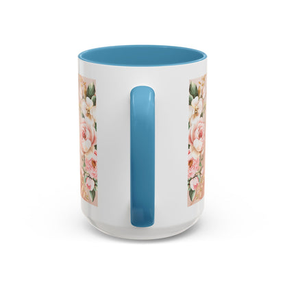 Mother's Heart Floral Accent Coffee Mug – “A Mother's Heart…Where Love Speaks the Loudest” (11/15oz)