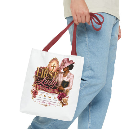 First Lady Tote Bag — Faithful Church Lady Floral Churchgoing Purse