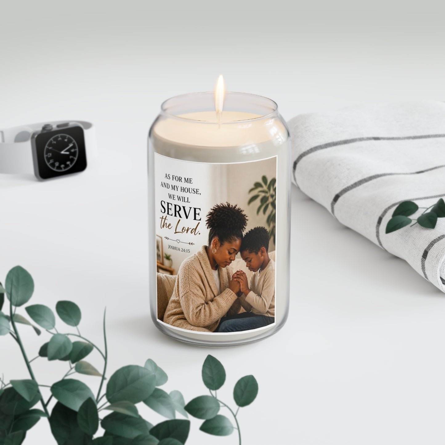 Soy Candle — "As For Me and My House, We Will Serve the Lord" (13.75 oz)