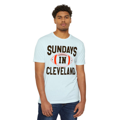 Sundays in Cleveland Football T-Shirt