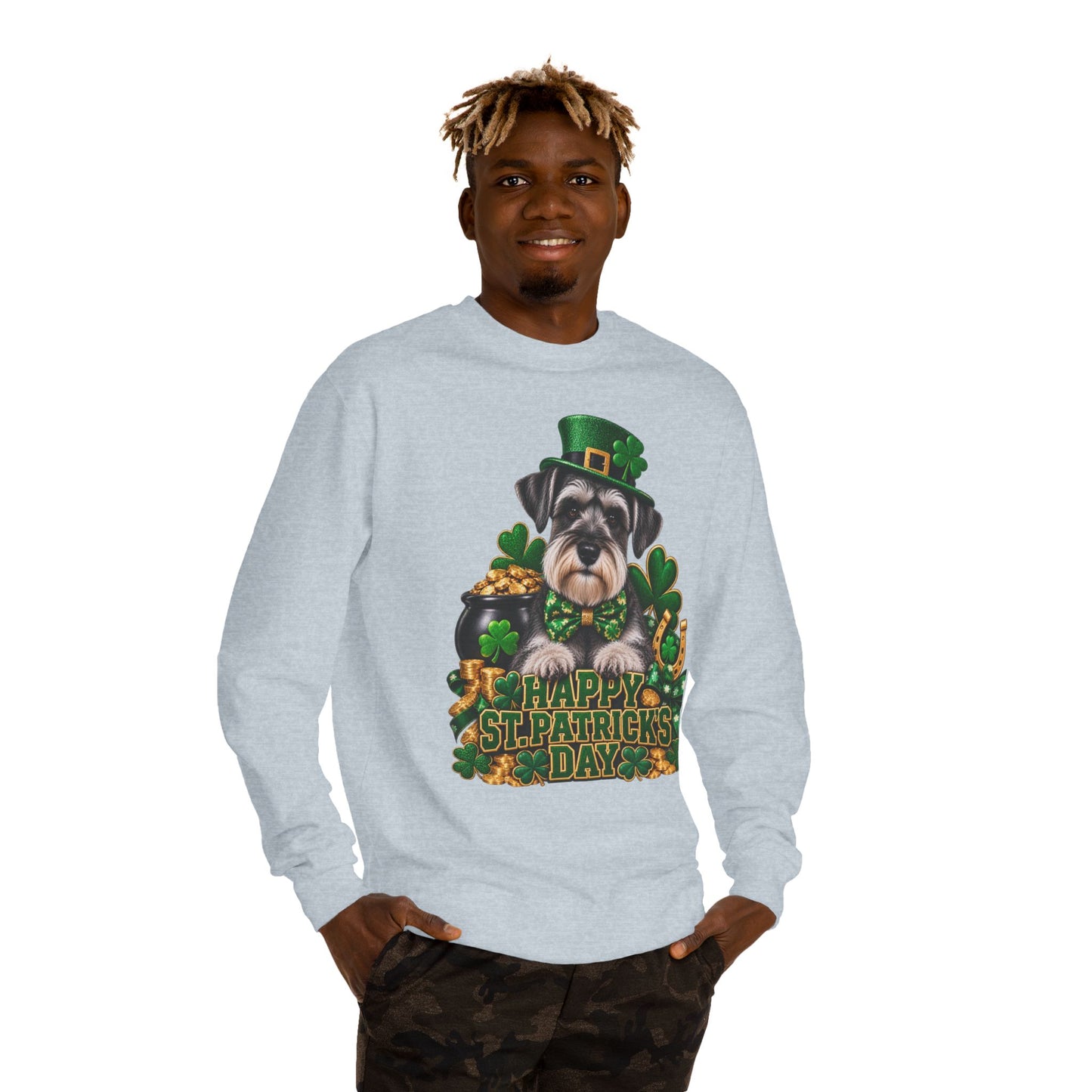 St. Patrick’s Day Schnauzer Sweatshirt — Happy St. Patrick’s Day Graphic