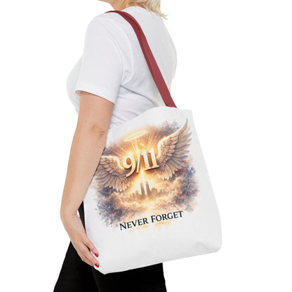 9/11 Memorial Tote Bag – 'Never Forget' Angel Wings Tribute