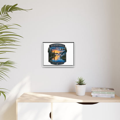 Minnesota Lakes Matte Canvas Print (Framed) — 'Land of 10,000 Lakes' Scenic Wall Art