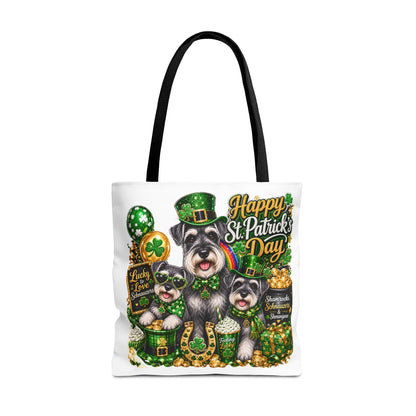 St. Patrick's Day Schnauzer Tote Bag – Happy St. Patrick’s Day Dogs Design