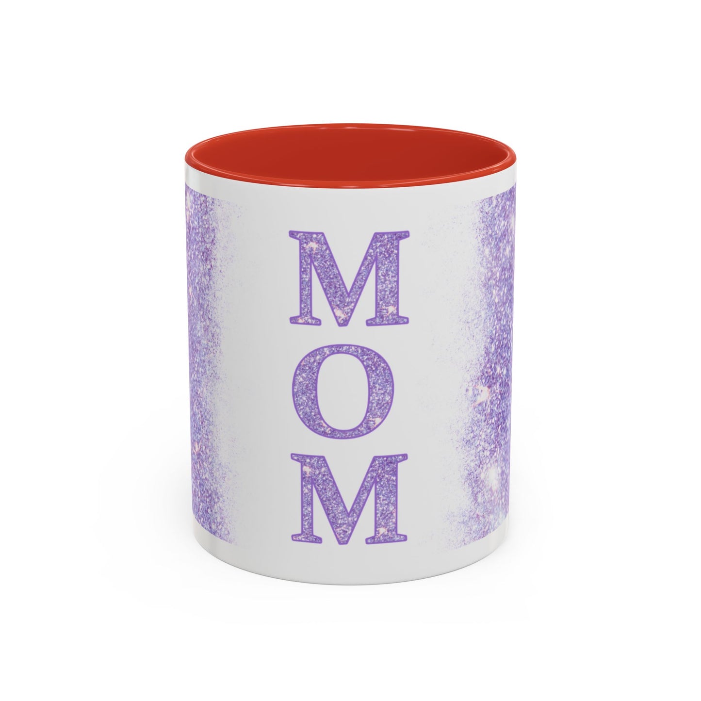 Mom Glitter Accent Coffee Mug – Purple Sparkle Mother's Day Gift (11/15oz)