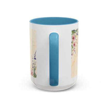 Mother Home Coffee Mug — Floral 'She Gave Us Love, She Gave Us Strength' Accent Mug