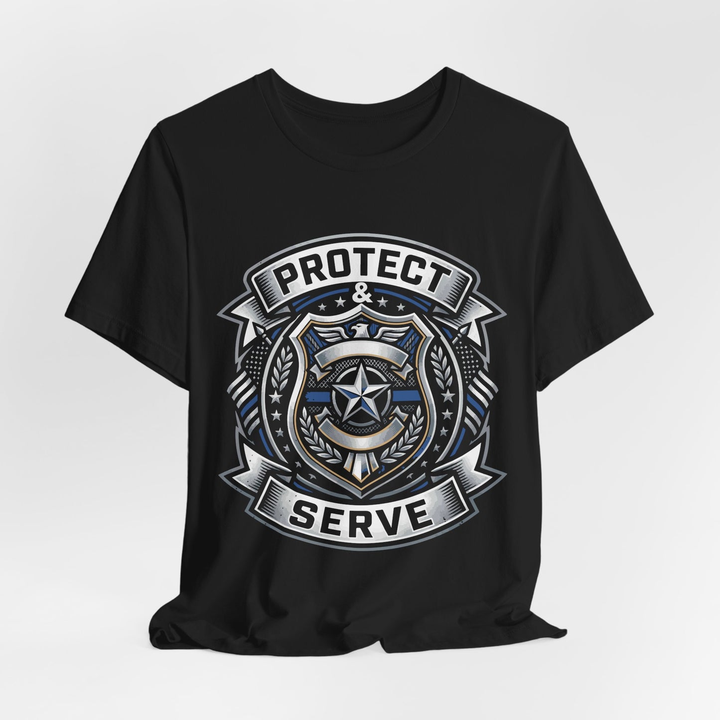 Protect & Serve T-Shirt — Police Badge Emblem Tee