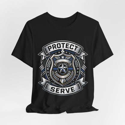 Protect & Serve T-Shirt — Police Badge Emblem Tee