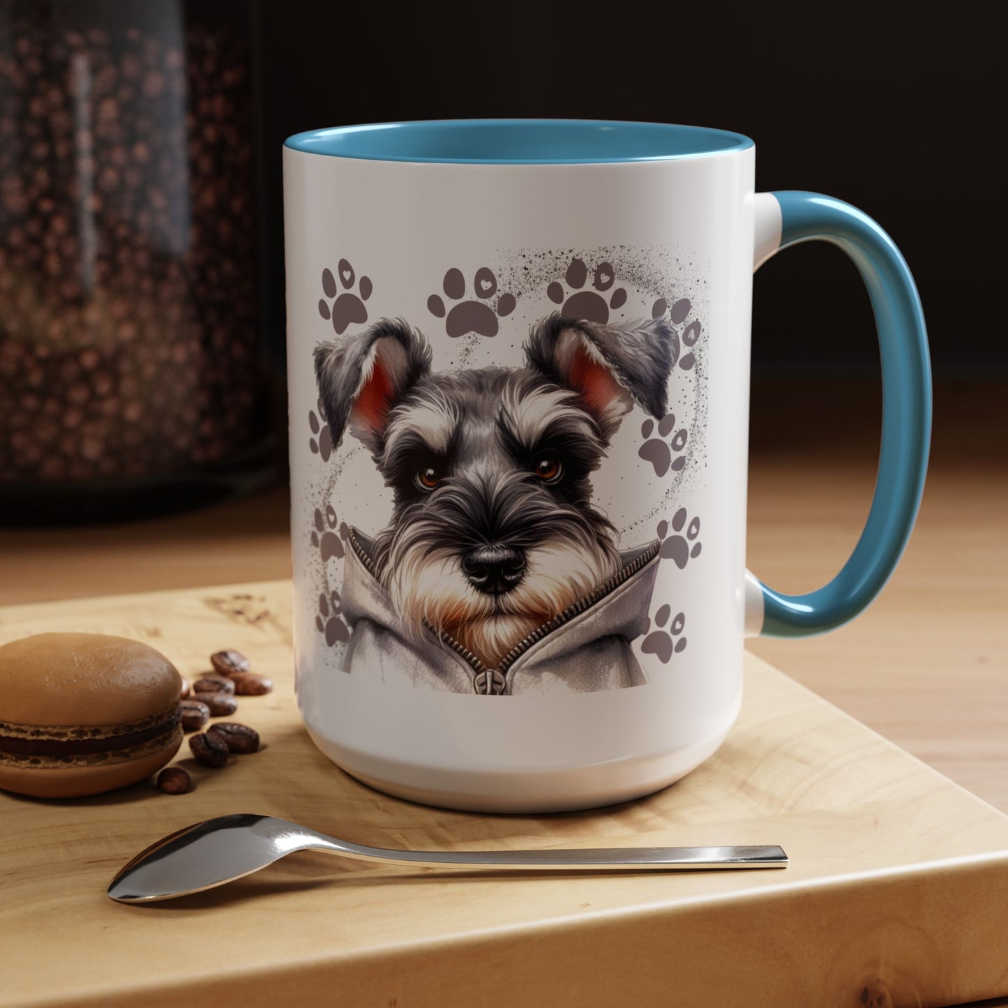 Schnauzer Paw Print Accent Coffee Mug (11/15oz)