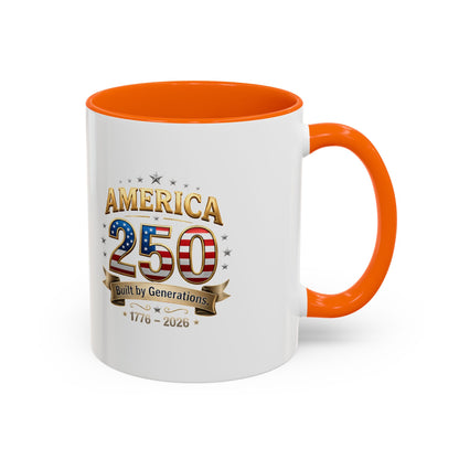 America 250 Coffee Mug — Patriotic 1776–2026 Anniversary Accent Mug