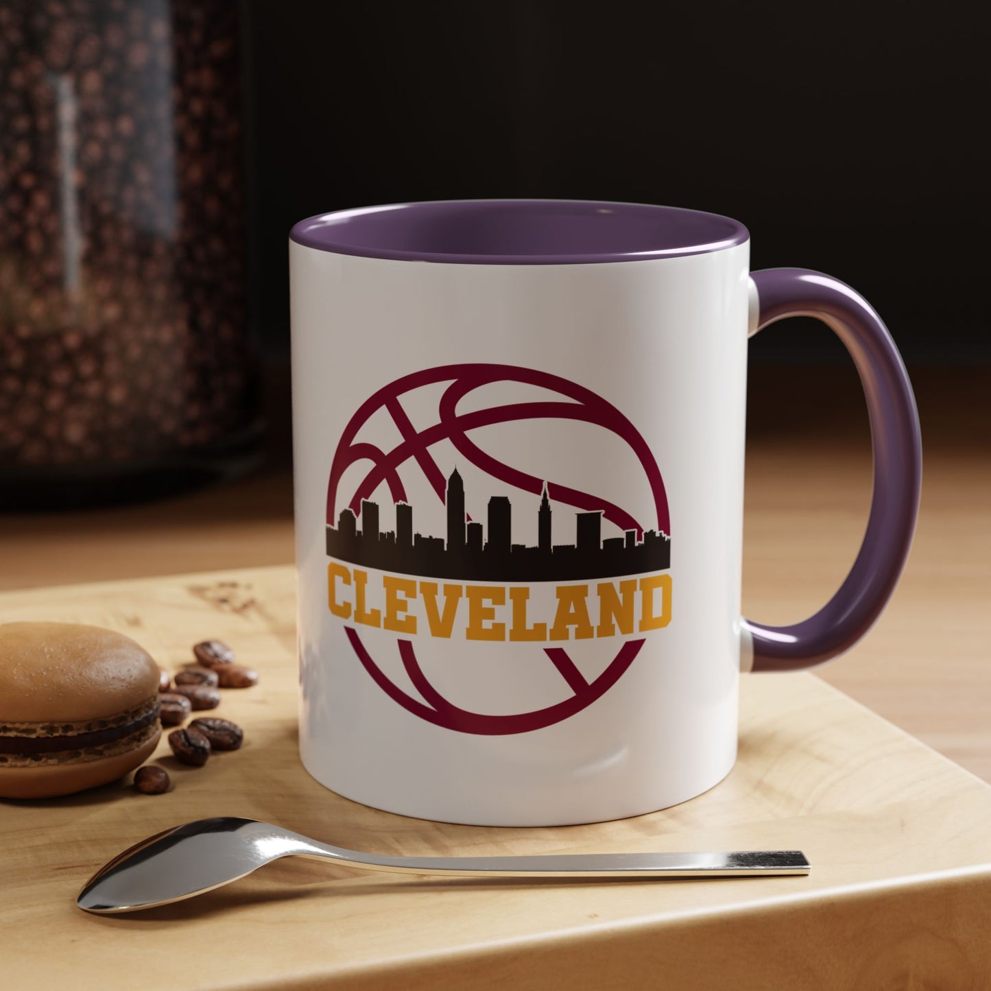 Cleveland Basketball Skyline Accent Coffee Mug (11/15 oz)