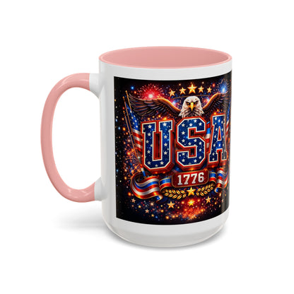USA Eagle Coffee Mug – Patriotic 1776 Accent Mug (11/15oz)