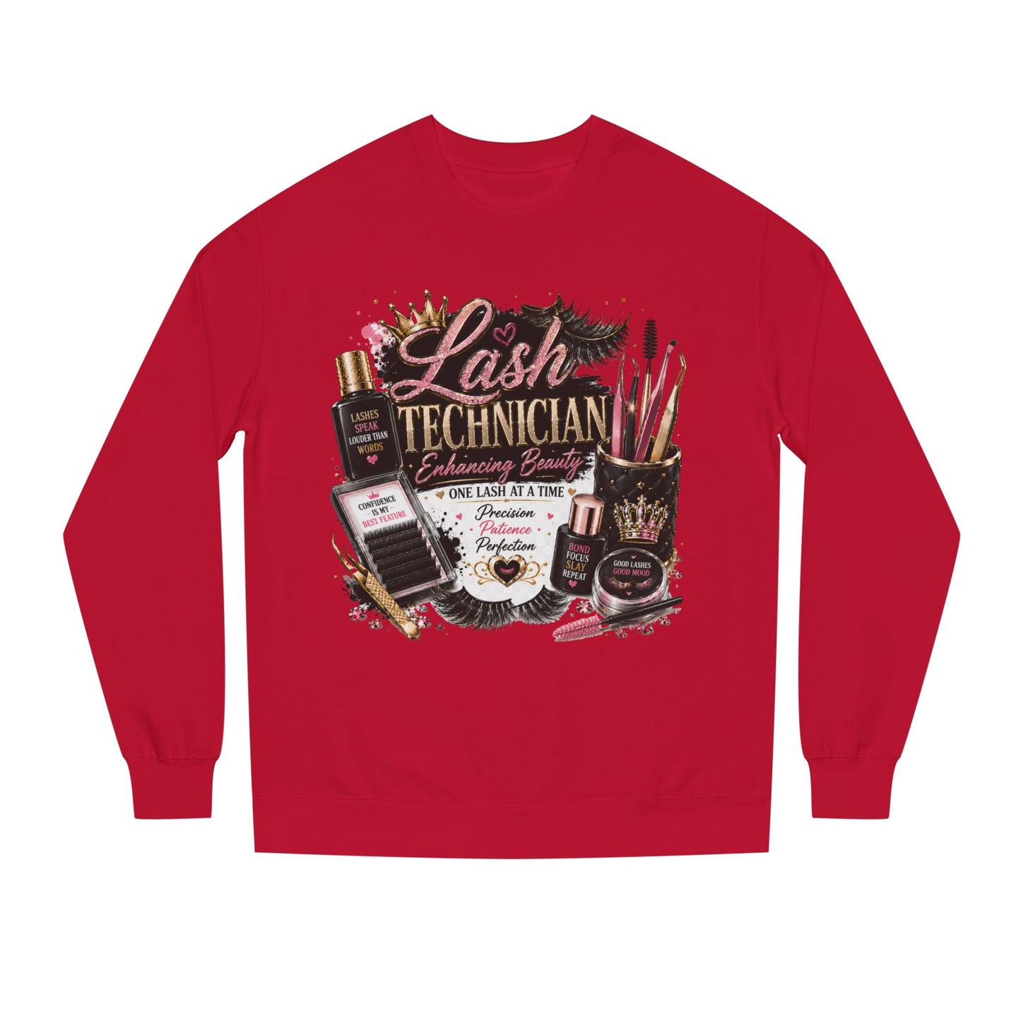 Lash Technician Crewneck Sweatshirt – Beauty Tools Graphic
