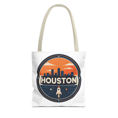 Houston Skyline Rocket Tote Bag – Retro Space City Canvas Tote