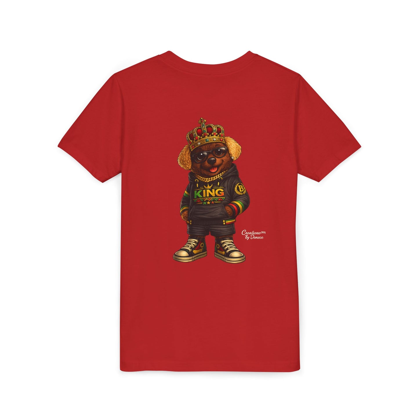 Youth Tee — 'Lil King' Crowned Bear Graphic Shirt