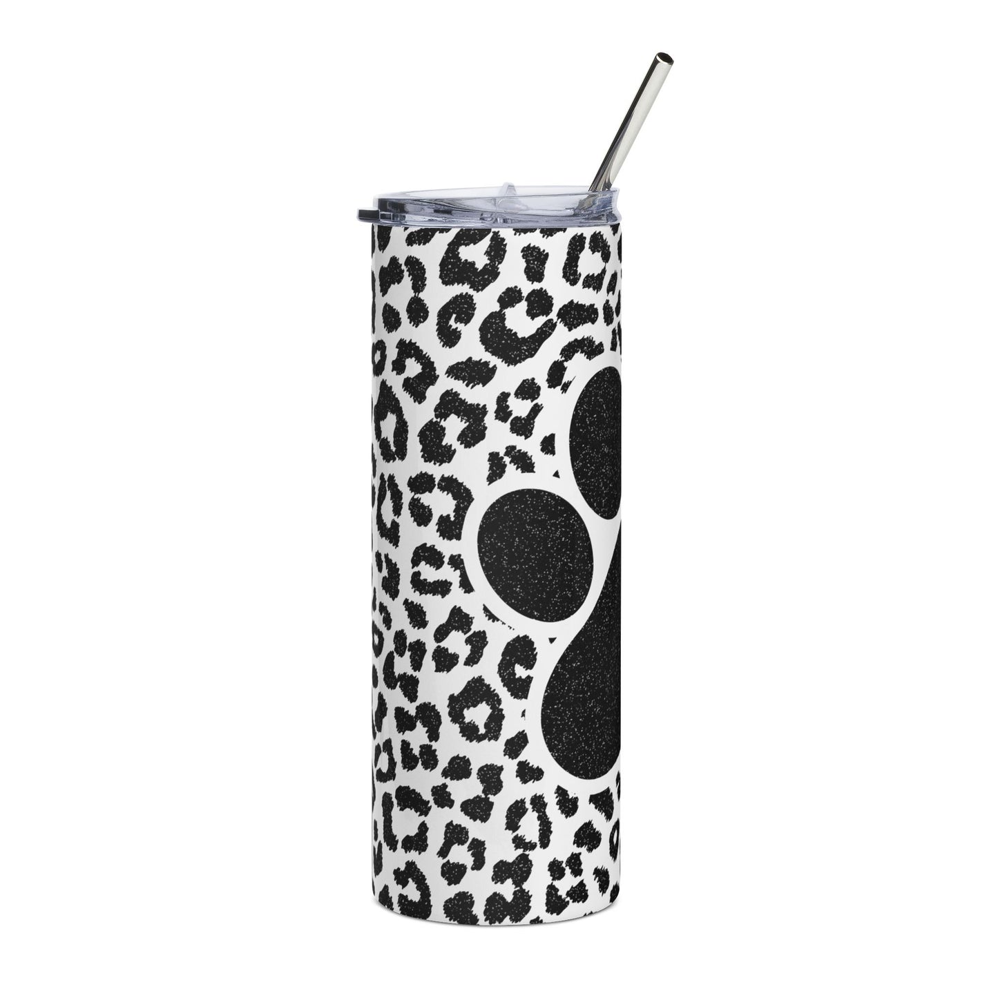 Paw Print Leopard Stainless Steel Tumbler - 20oz Insulated Travel Cup