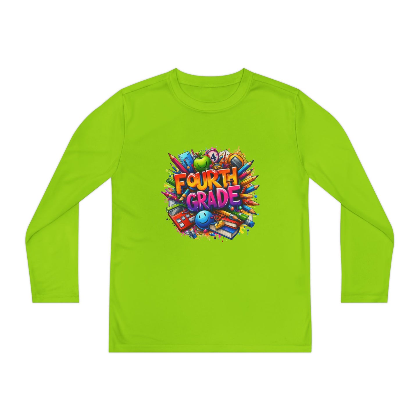 Fourth Grade Long Sleeve Tee — Colorful School Kids Shirt