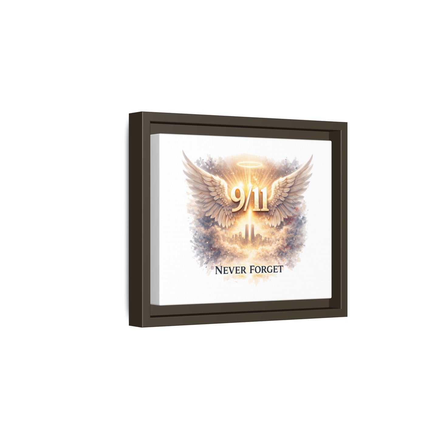 9/11 Memorial Matte Canvas Print — "Never Forget" Framed Wall Art