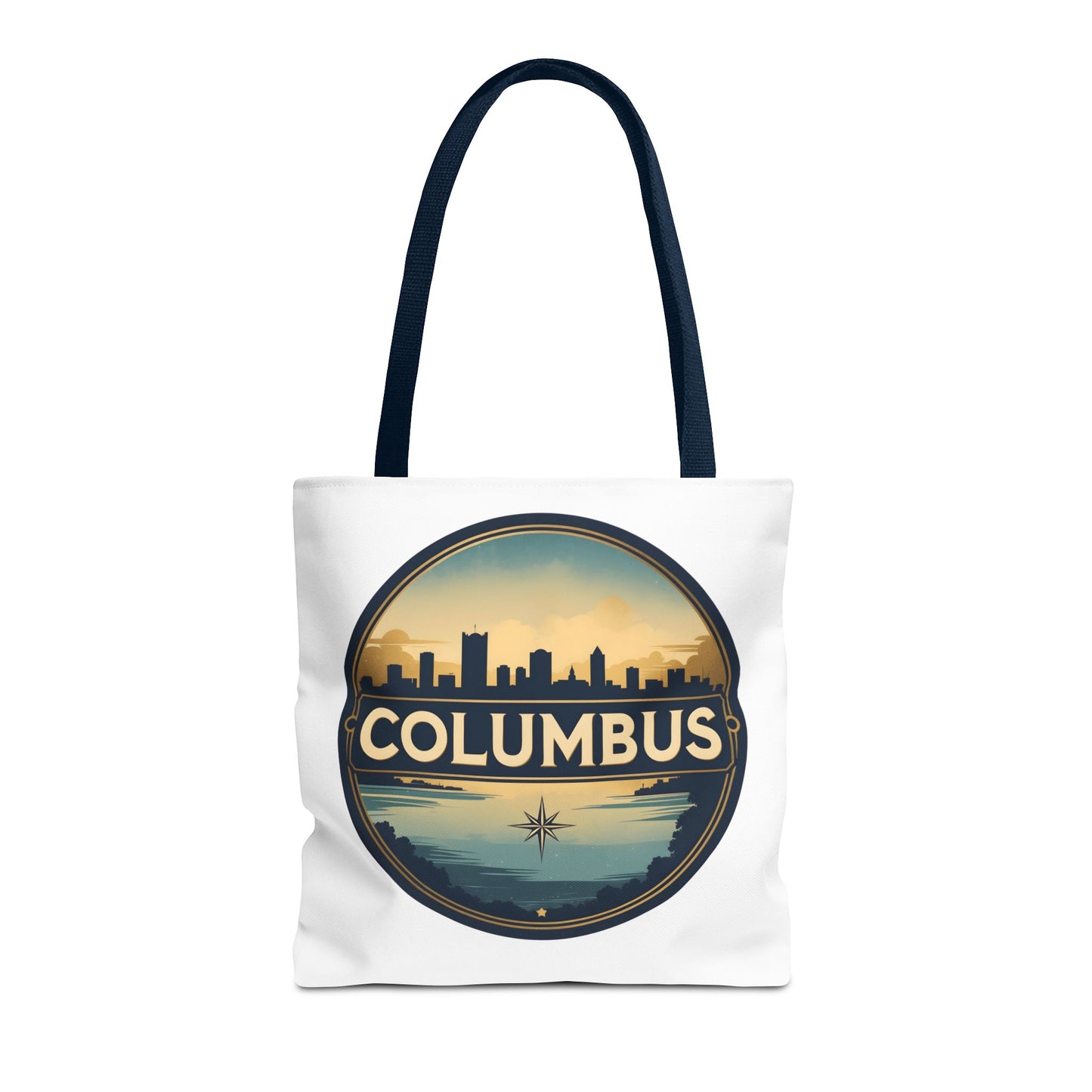 Columbus Skyline Tote Bag — Retro Cityscape Canvas Tote
