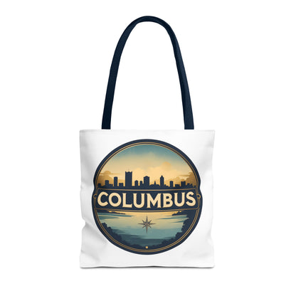 Columbus Skyline Tote Bag — Retro Cityscape Canvas Tote