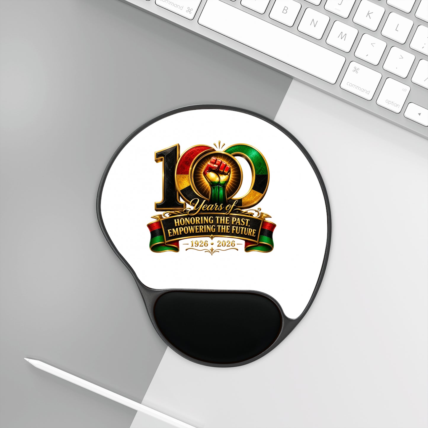 100 Years Commemoration Mouse Pad with Wrist Rest — "Honoring the Past, Empowering the Future" (1926–2026)