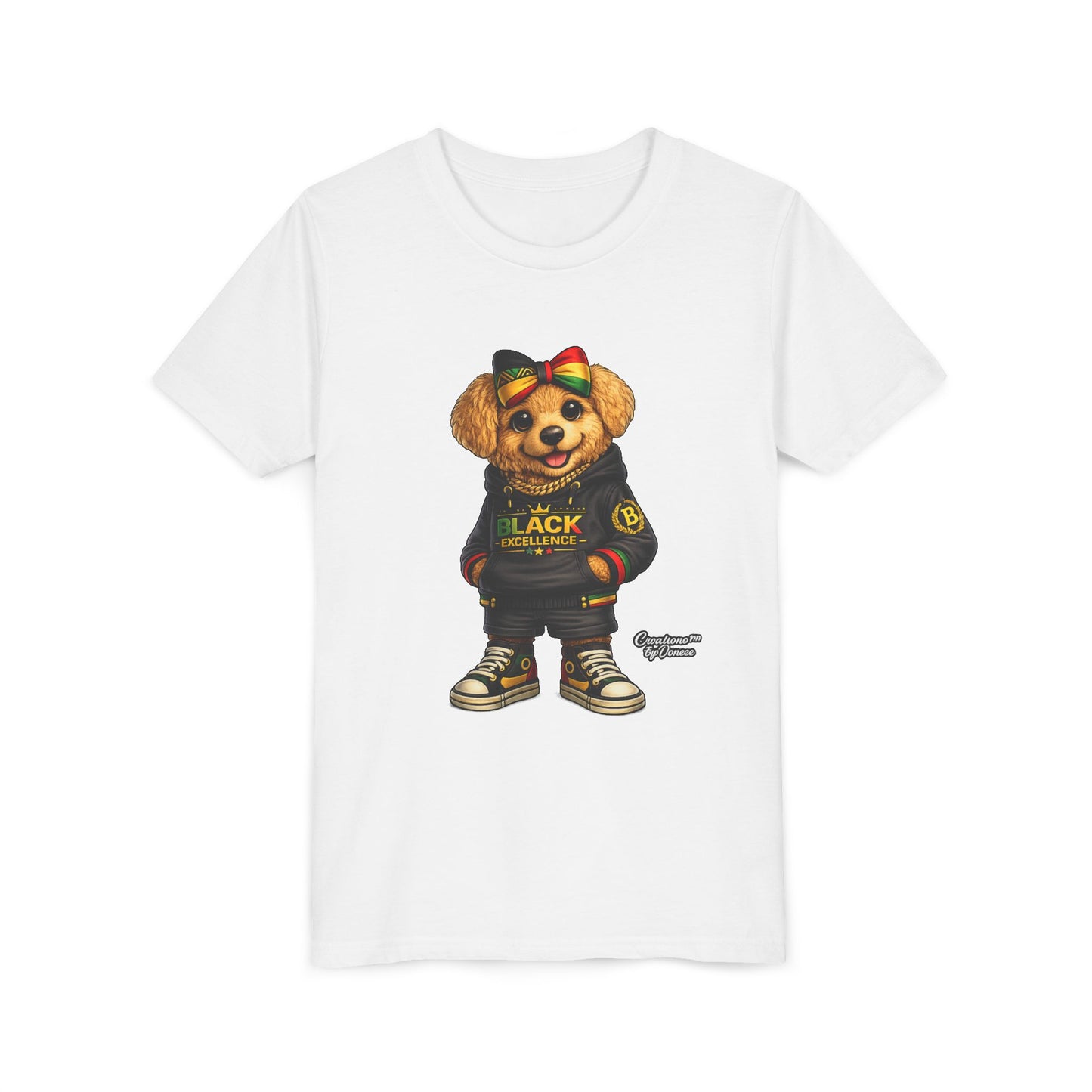 Youth Tee — Rasta Teddy "Black Excellence" Graphic Shirt